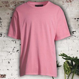 No Boundaries Mens Pastel Pink Oversized Retro Short Sleeve T-Shirt Size, L